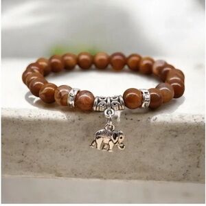 Elephant Charm Beaded Bracelet